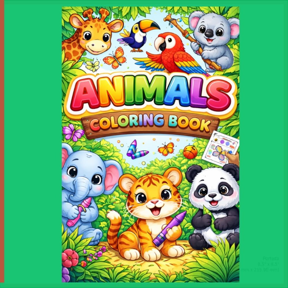 Animals coloring book: A Fun and Easy Coloring Book for Kids Ages 4–8