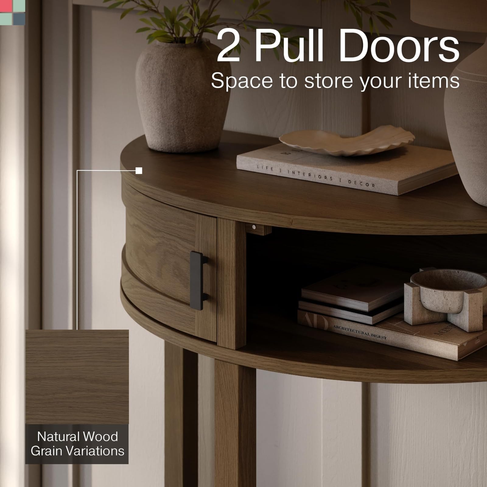 Console Table Solid Wood , Classic With Storage Shelf And Entryway Table