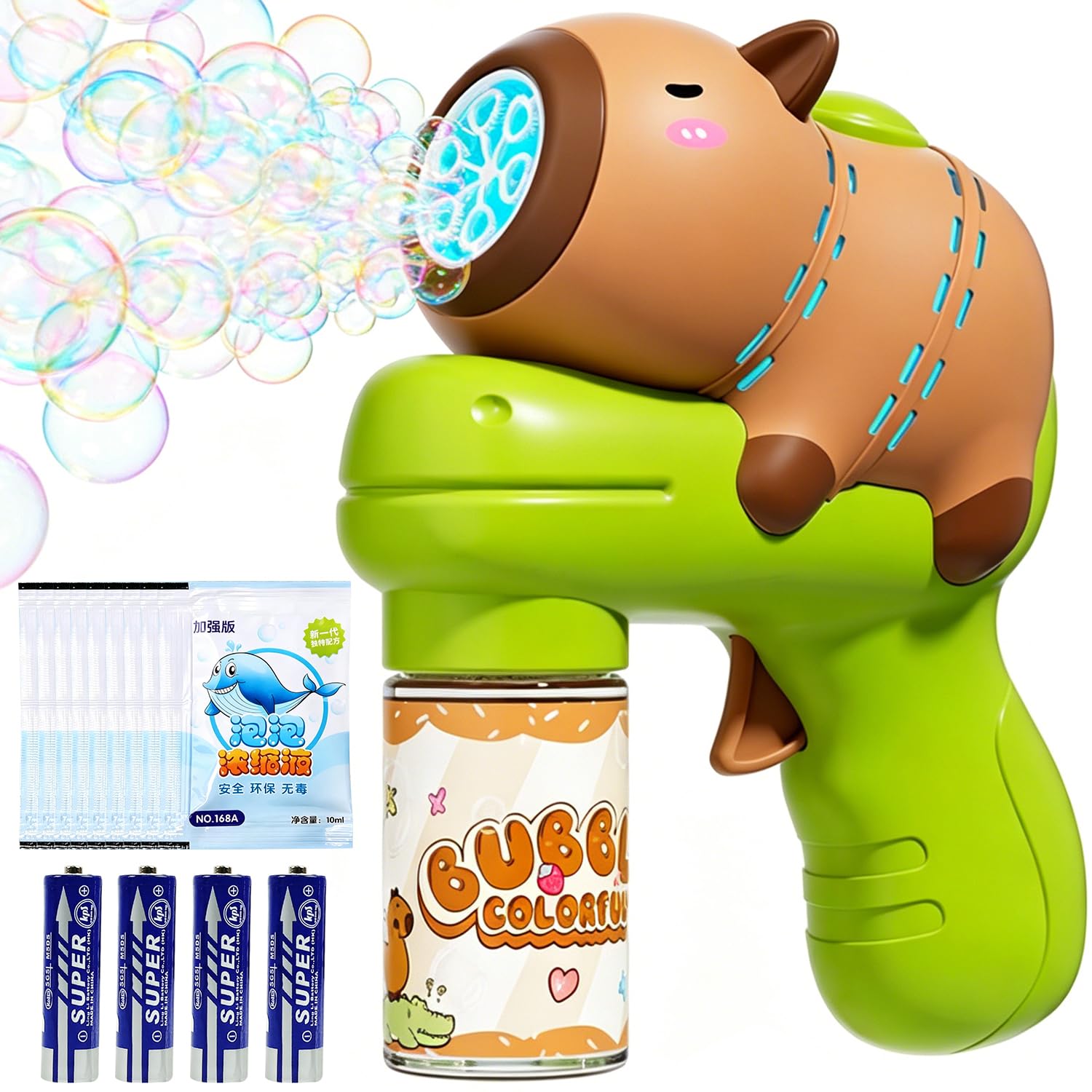 Capybara Bubble Guns, Capybara Bubble Machine Automatic Bubbles Blower with Bottles Solution and 10 Concentrate Bubbles Blaster Toy for Outdoor Play,Birthday Party Favors, Summer Toy,Outdoor Activity