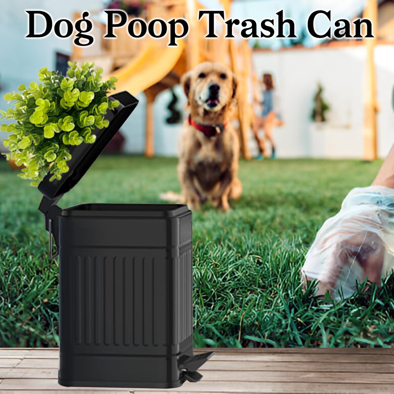 Plant-Styled Dog Poop Can - Outdoor Trash Can -2 Plant-Styled Dog Poop Can - Outdoor Trash Can -2