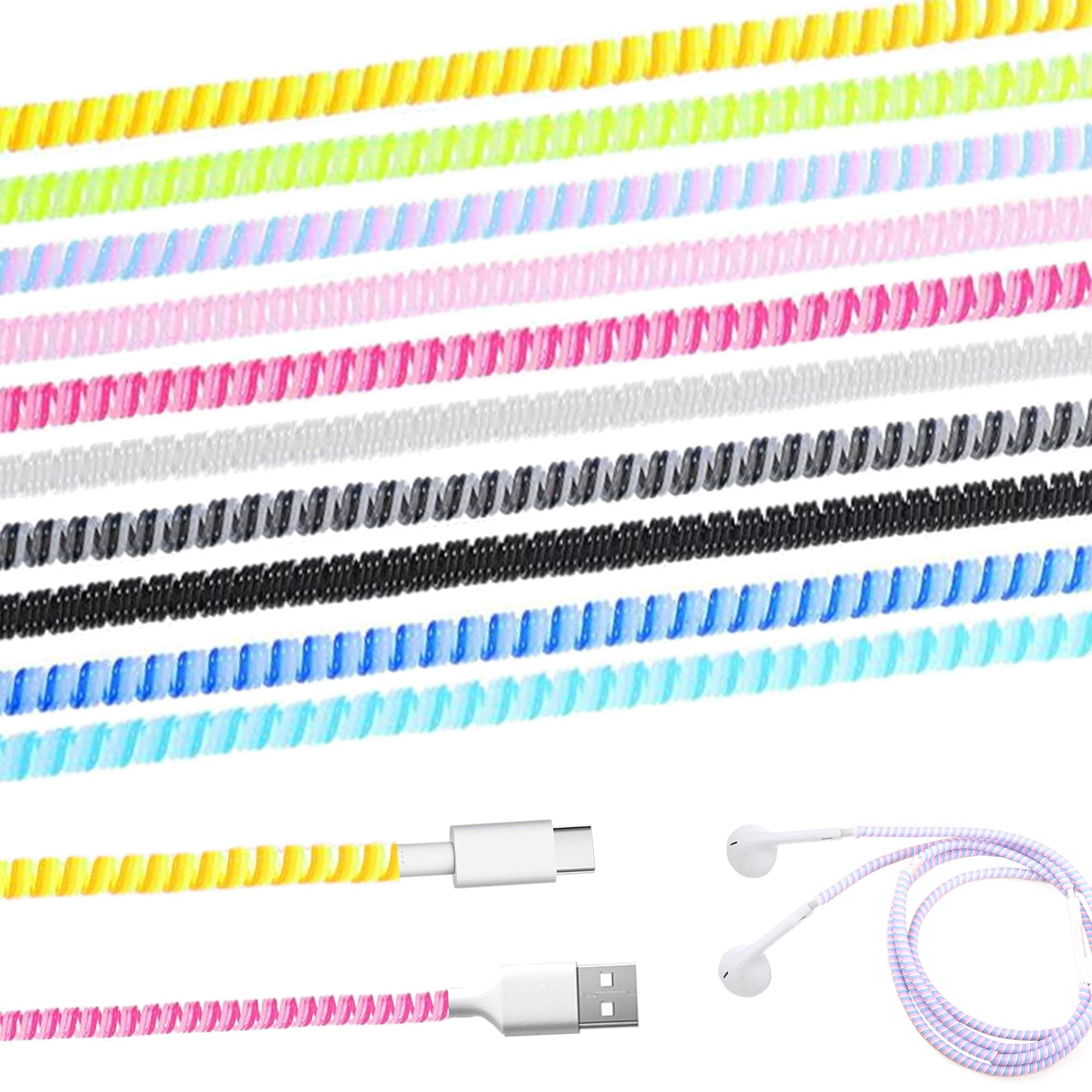 10 Pcs Spiral Wire Protector from Pets, Multicolor, 1.4M