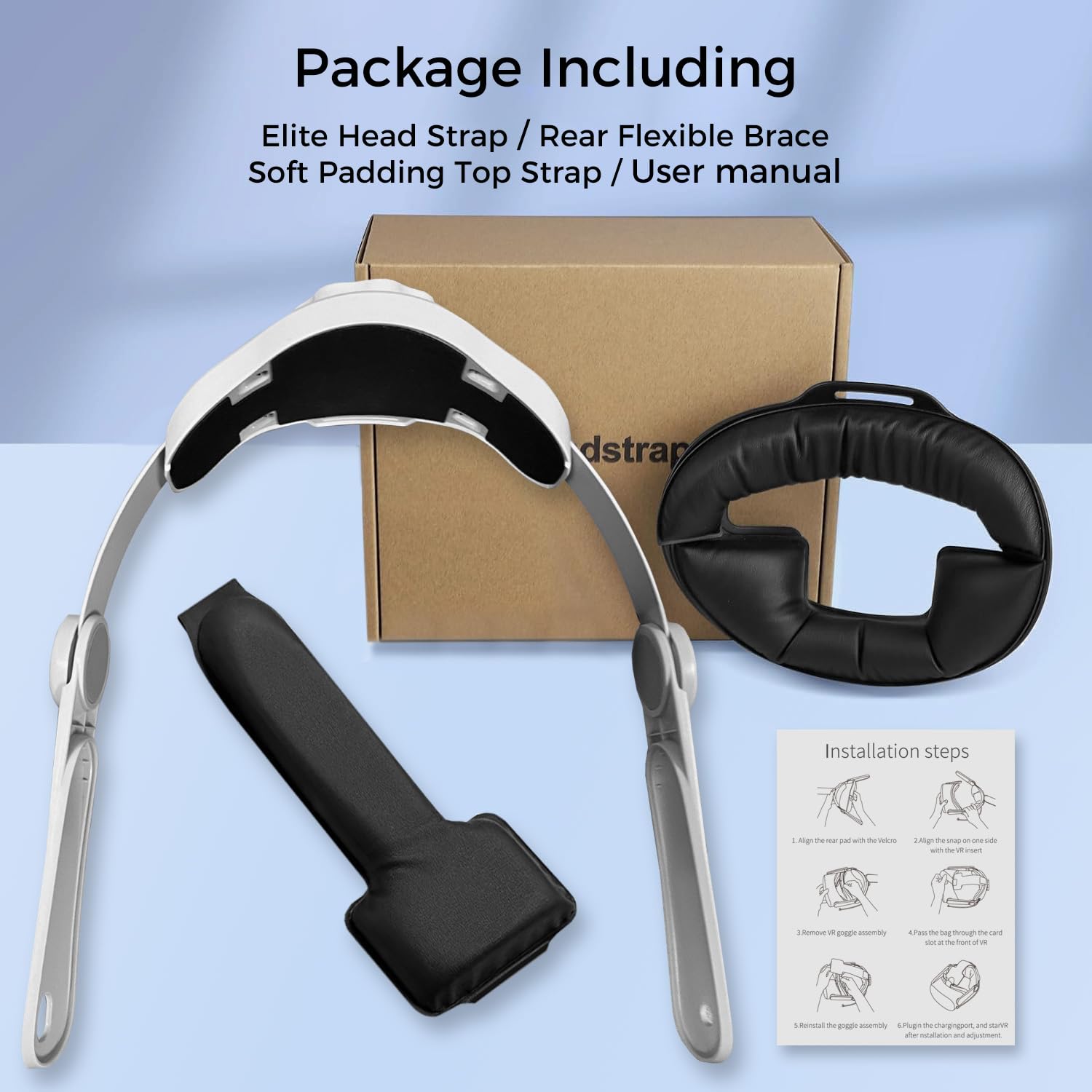 Cinghia per la testa per Oculus Quest 3, cinghia di ricambio regolabile Elite, comfort migliorato, accessori VR senza pressione sul viso, regolabile e leggero