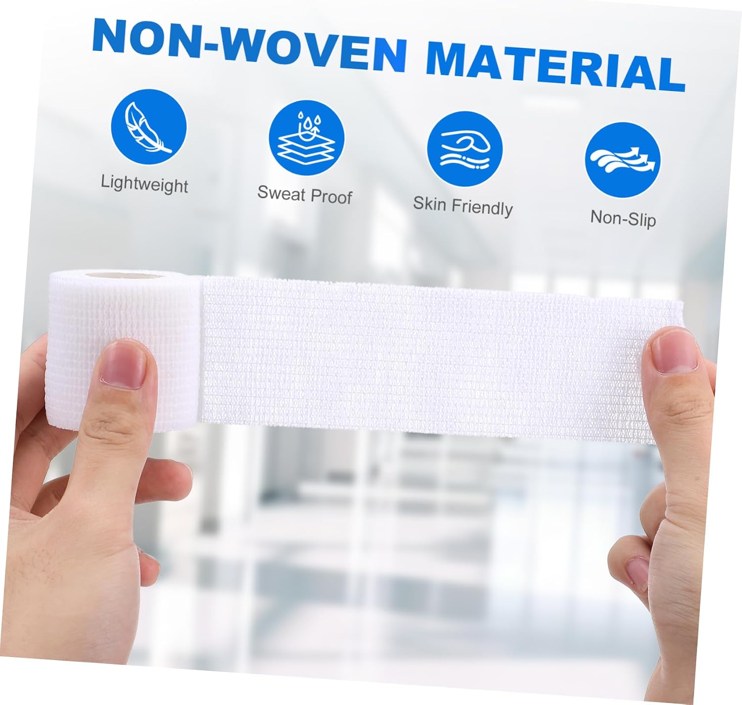 12rolls High Elasticity Non-Woven Self Adhesive Bandage Wrap Sports Wrap Wrist Tape Baseball Tattoo Grip Tape