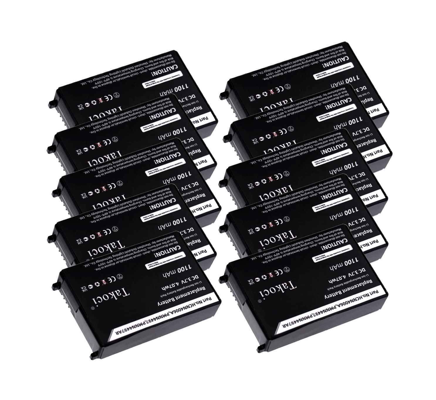 TAKOCI (10Pcs) Replacement Battery for Motorla CLS1110 CLS1114 VL50 CLS1100 CLS1410 VL120 CLS1415 PMNN4497 PMNN4497A PMNN4497AR BAT56557 HCLE4159B HCNN4006 56557 1100mAh
