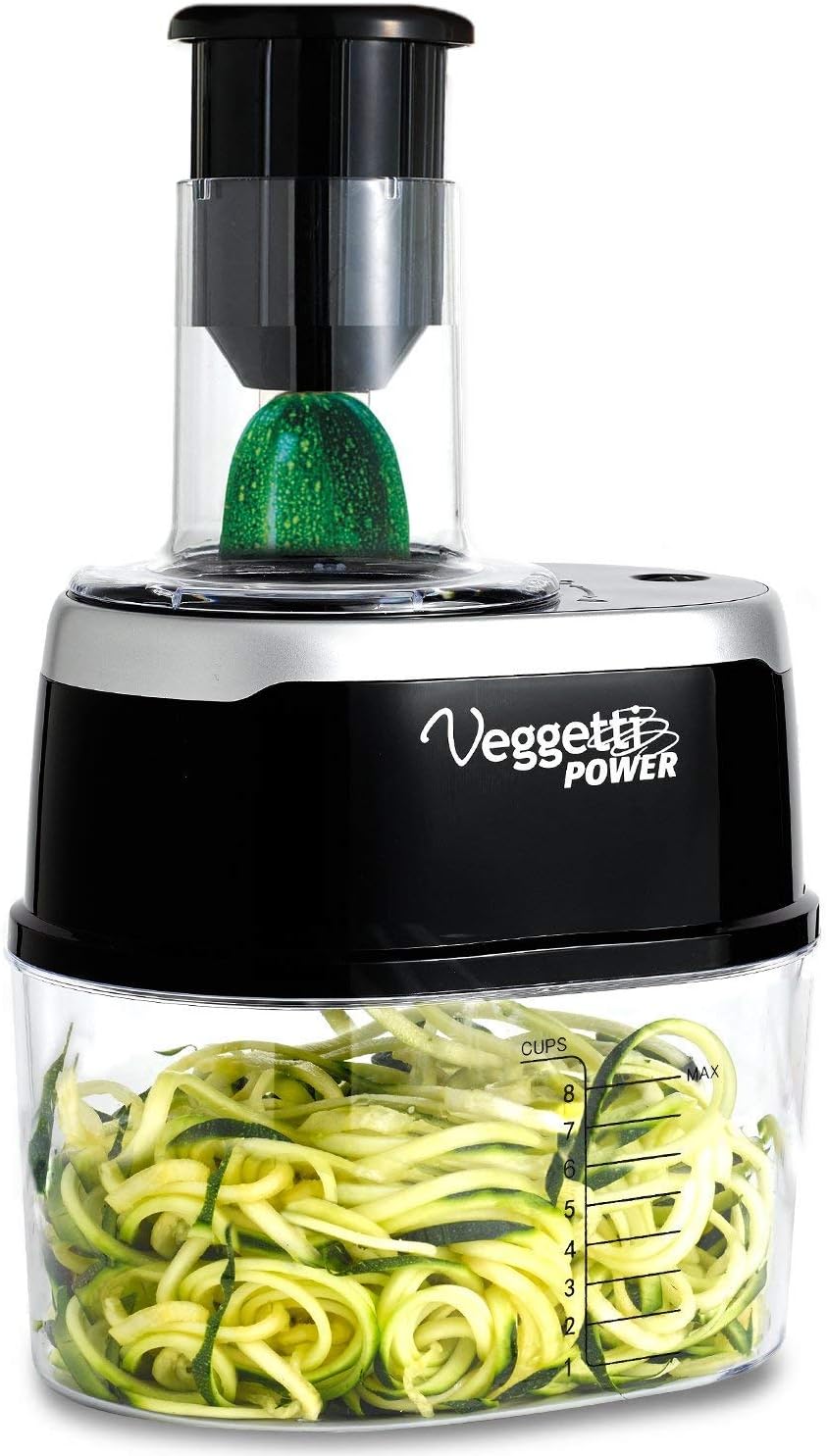 Veggetti Power 4-in-1 Electric Spiralizer Turn Veggies Into Healthy Delicious Meals As Seen on TV (Premium pack with ultra-sharp steel blades)