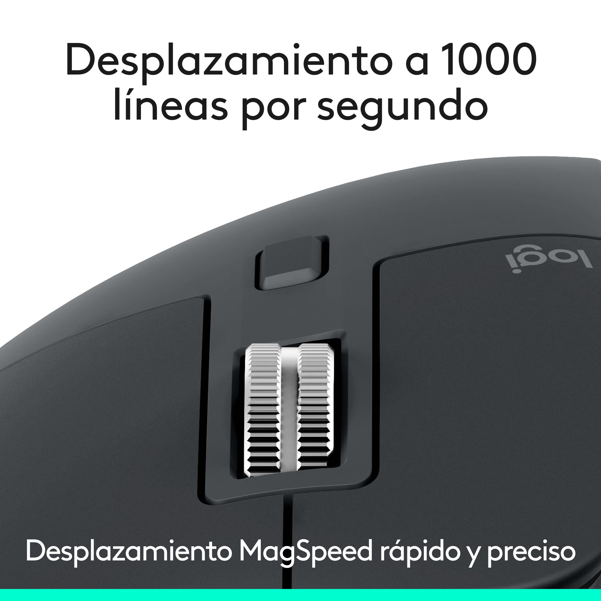 Logitech MX Master 3S, ratón inalámbrico de Alto Rendimiento con Desplazamiento ultrarrápido, Ergo, 8000 dpi, Seguimiento sobre Cristal, clics discretos, Bluetooth, Windows, Linux y Chrome - Grafito