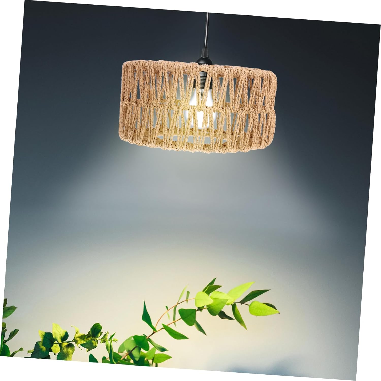 Cabilock Ceiling Light Covers Straw Rope Lampshade Rustic Hanging Light Fixture Cover for Living Room