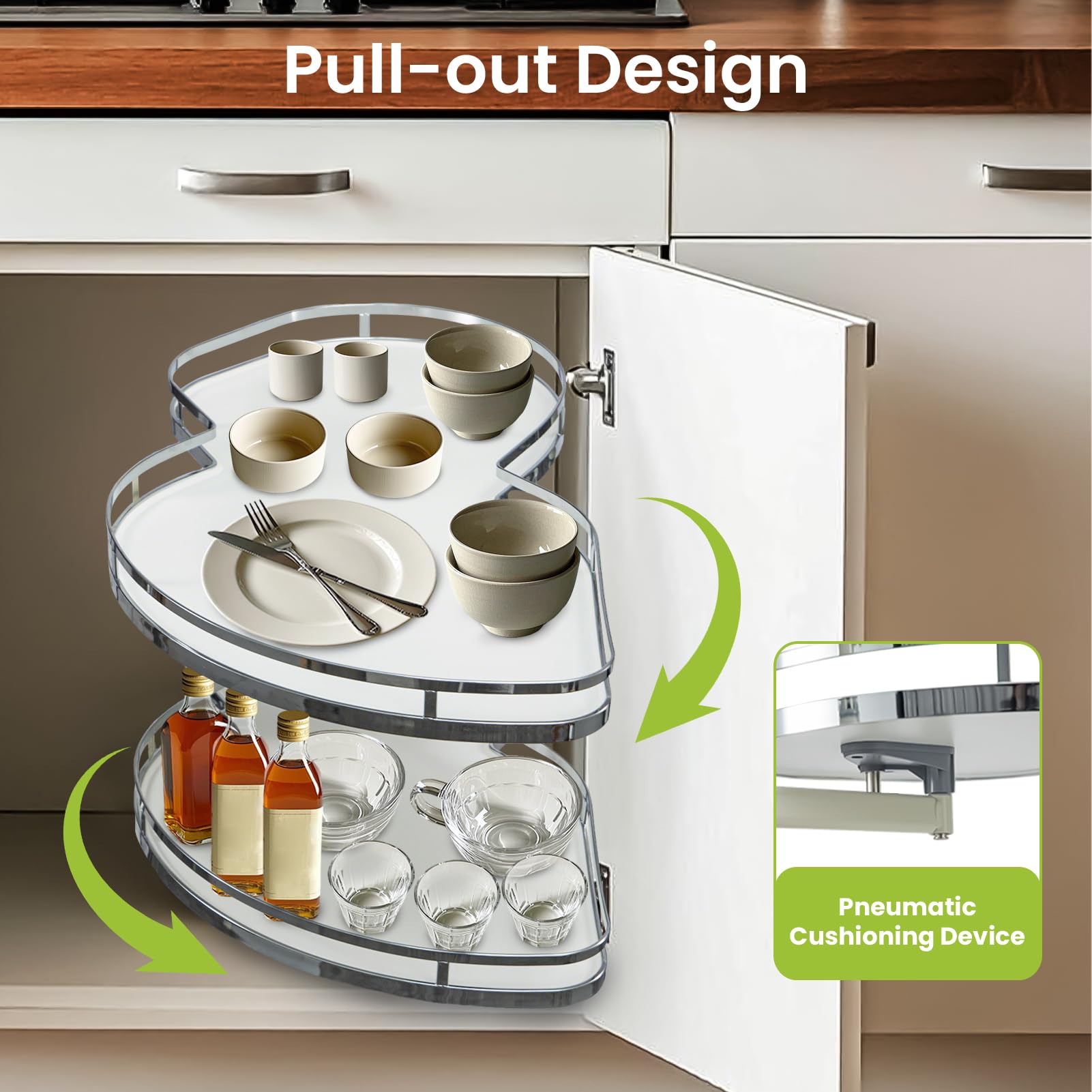 Organizzatore Estraibile per Mobile ad Angolo cieco, organizzatore Estraibile per Cucina a 2 Livelli, organizzatore Estraibile per Mobile ad Angolo cieco, organizzat,