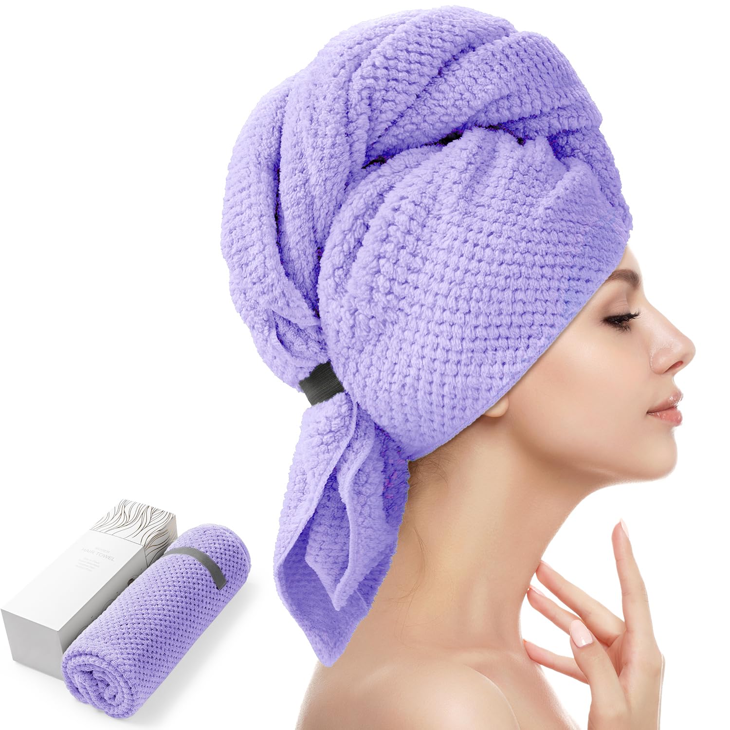 YFONG Larger Microfiber Hair Towel Wrap for Women, 30" X 40"Super Absorbent
