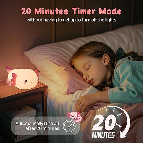 Miniatura 3 de YuanDian Luz nocturna de Axolotl, regalo para adultos, adolescentes y bebés. Decora el dormitorio de los niños con bonitas luces nocturnas de