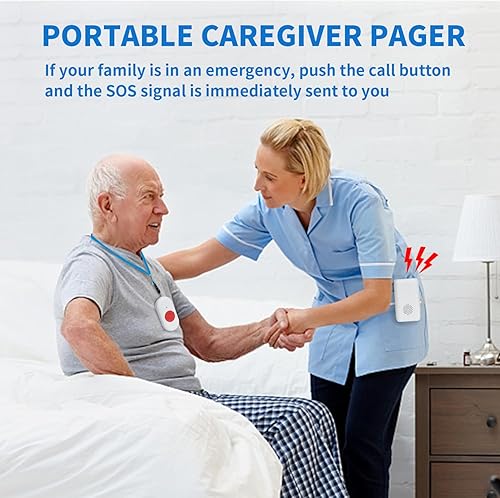 Miniatura 3 de Sistema inalámbrico de alerta para enfermeras, buscador de cuidadores, botón de llamada SOS, localizador de vibraciones, sistema de alerta de