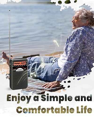 Miniatura 6 de PRUNUS Radio portátil AM FM con carga USB, conector para auriculares, radios portátiles, excelente recepción, perilla fácil de usar, radio