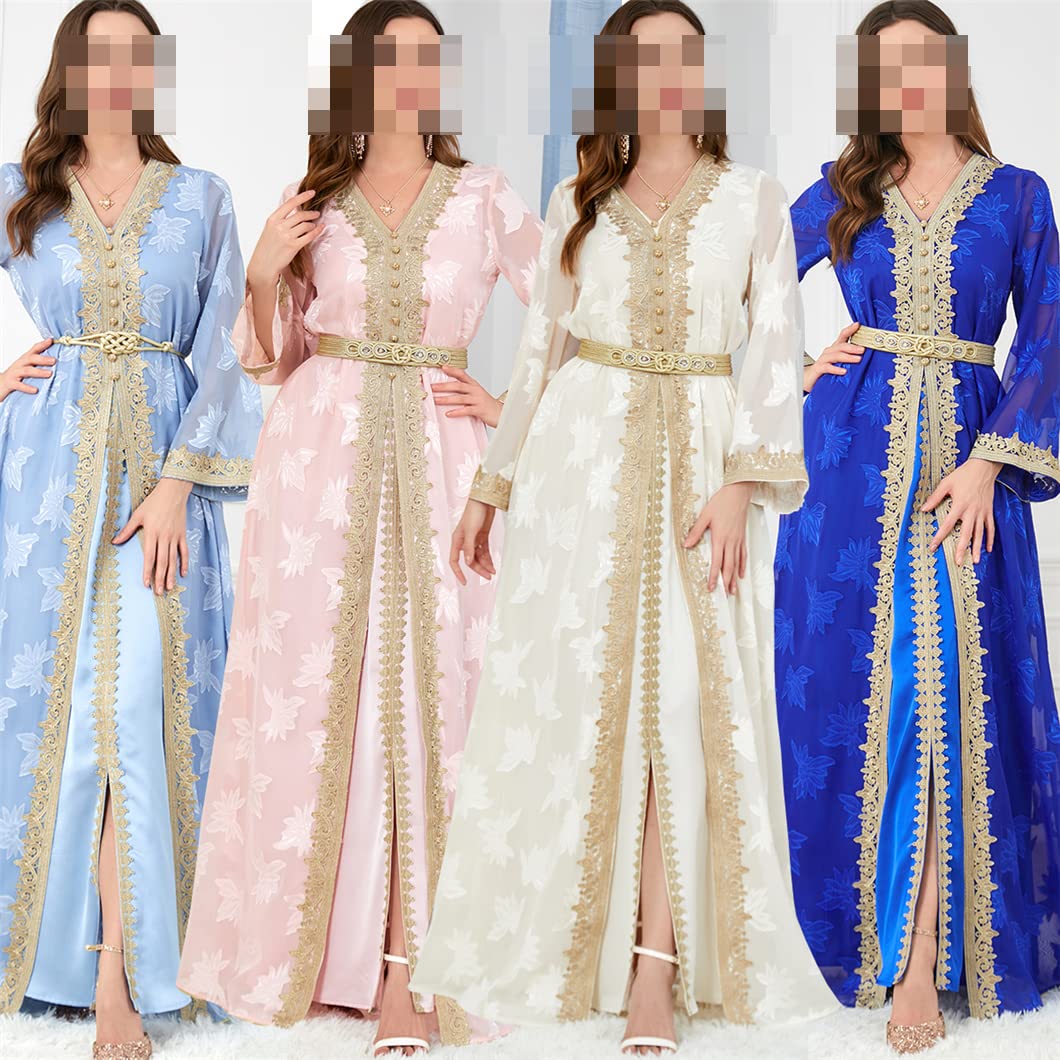 Marocchino Party Caftano 2 Pezzi Musulmano Set Ramadan Abiti da Sera