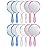 OMIRO Hand Mirror, Double-Sided Handheld Mirror 1X/3X Magnifying Mirror with Handle, Set of 12 (Mix Colors)