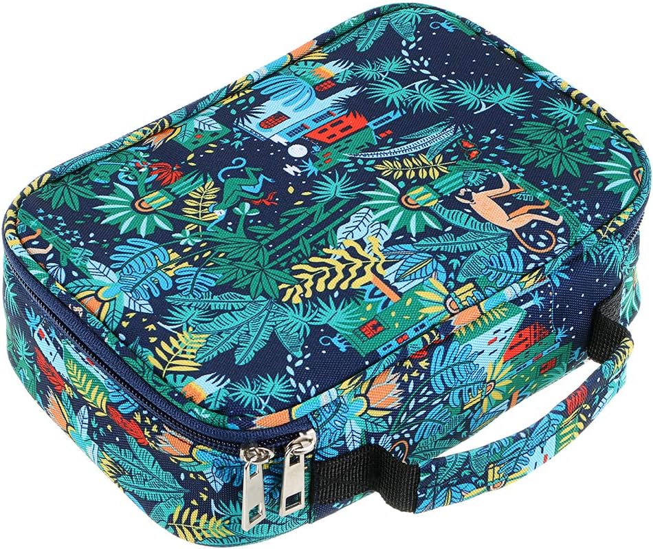 BTSKY Zipper Pens Pencil Case- Multi-functional Stationery Pencil Pouch Stretchy 72 Slots Colored Pencil Case Portable Pencil Bags with 2 Removable Sleeves Jungle