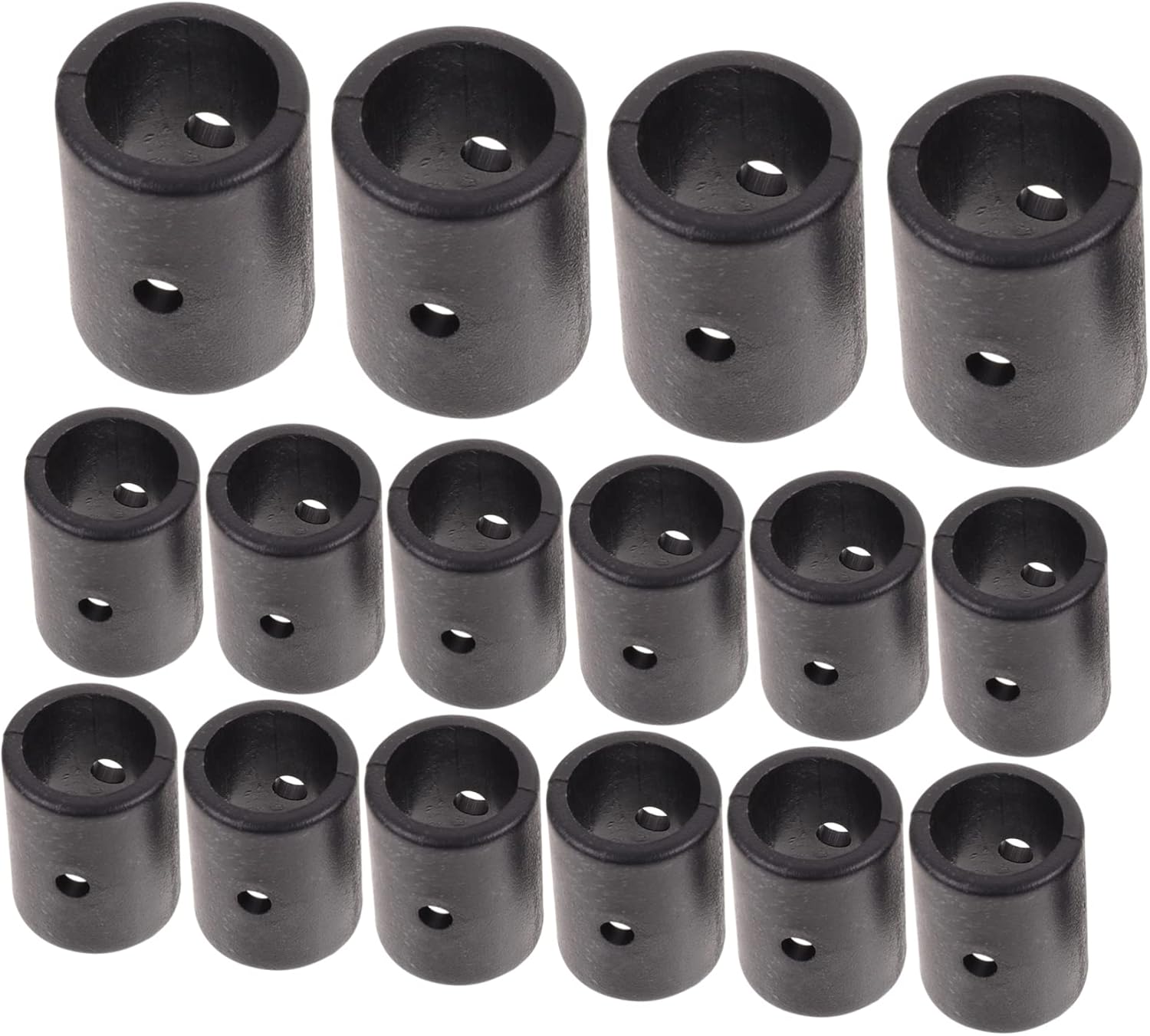 CLISPEED 16 Piezas De Accesorios para Máquinas Finales Tapones para Postes De Hierro Cubiertas De Puntas Flexibles Protectores De Mesa De Tubería Tapas Negras Mesas De Cubierta para
