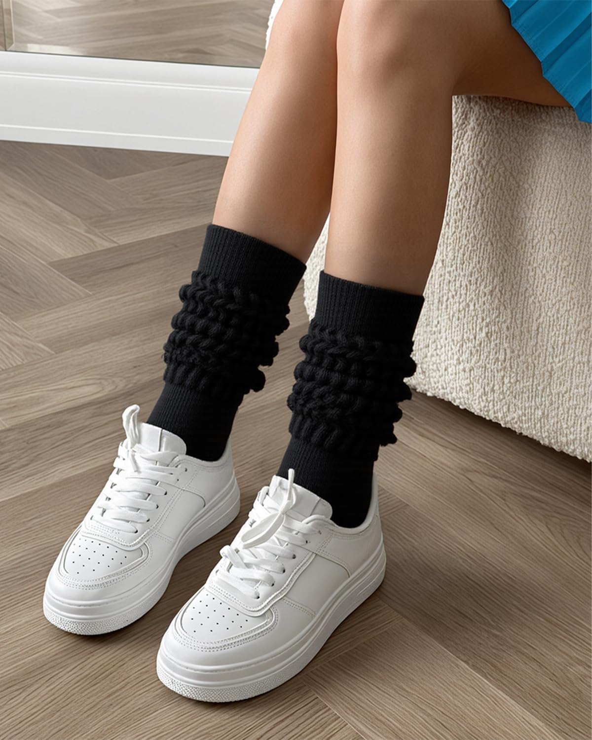 HONGTEYA Slouchy Socks for Women, Knee High Boot Socks Scrunch Leg Warmers, Soft Cozy Valentines Day Gifts for Her - Image 3