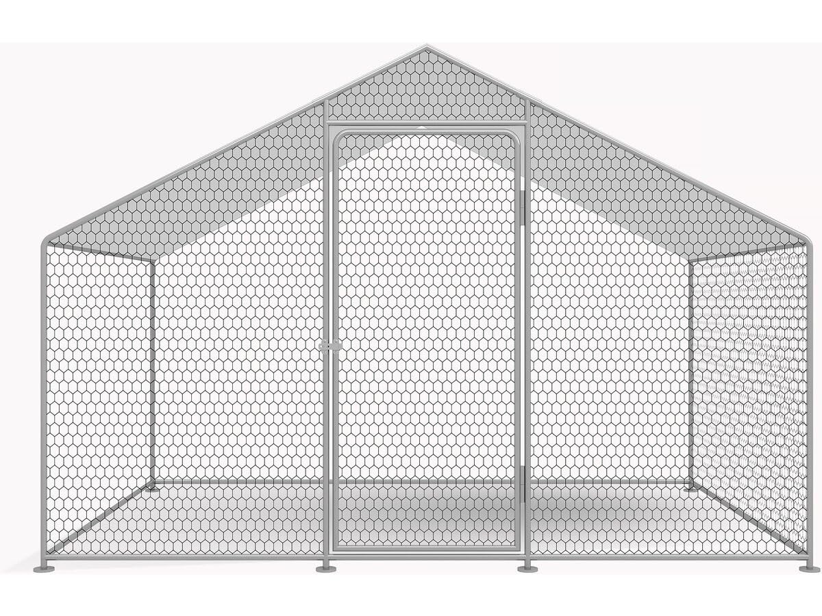 Enclos à Poules 6 m² Parc grillagé 2 x 3 x 2 M Acier galvanisé