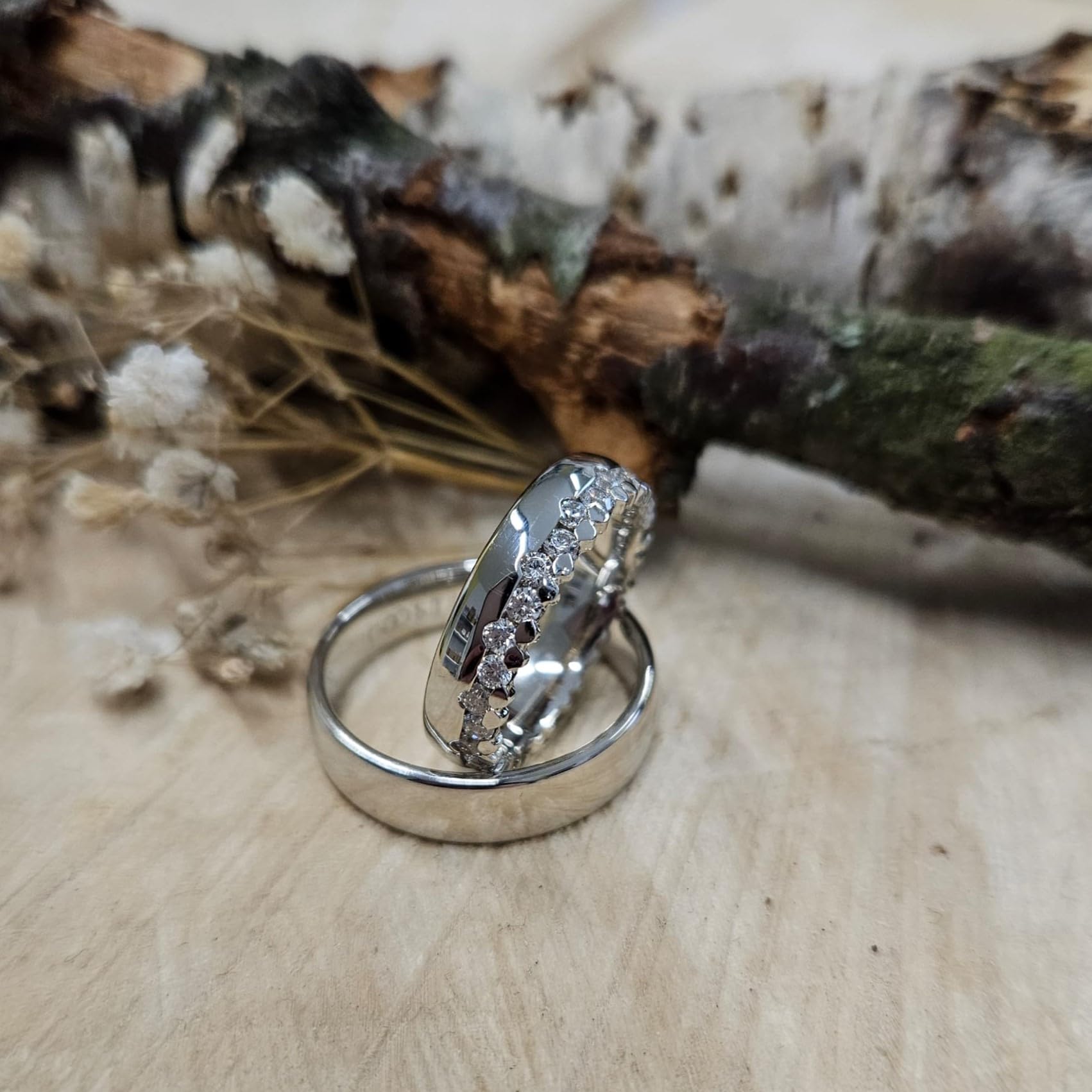 DOOSTI Trauring/Ehering/Partnerring - Silber 925/- Silber Ring - hochwertiger Silberring - Damen und Herren Variante - Mit Gratis Wunschgravur