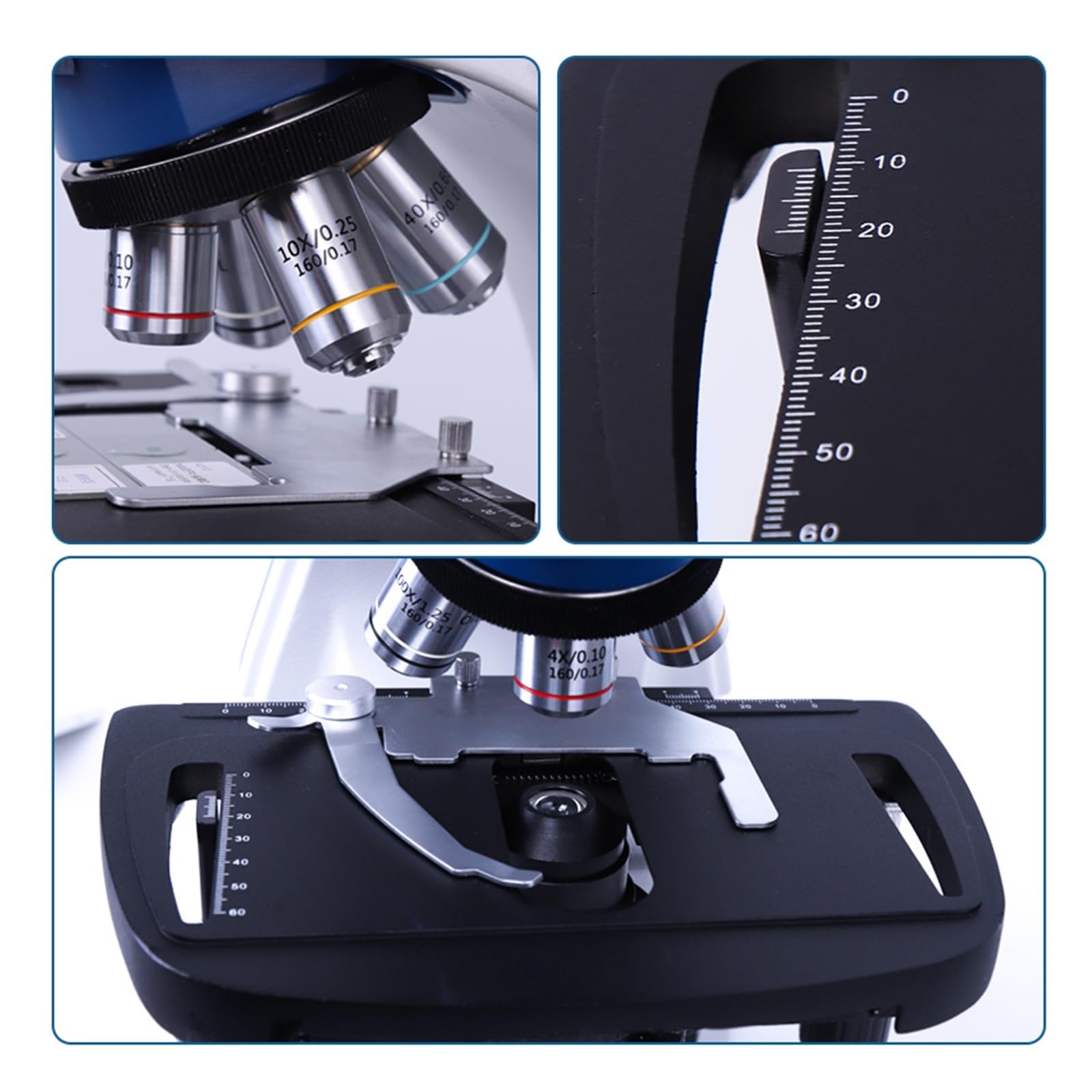 Microscopio biológico Digital LCD de 7 Pulgadas con cámara Digital de 40-1600X y Platina mecánica Ajustable. Amplia Gama de usos.
