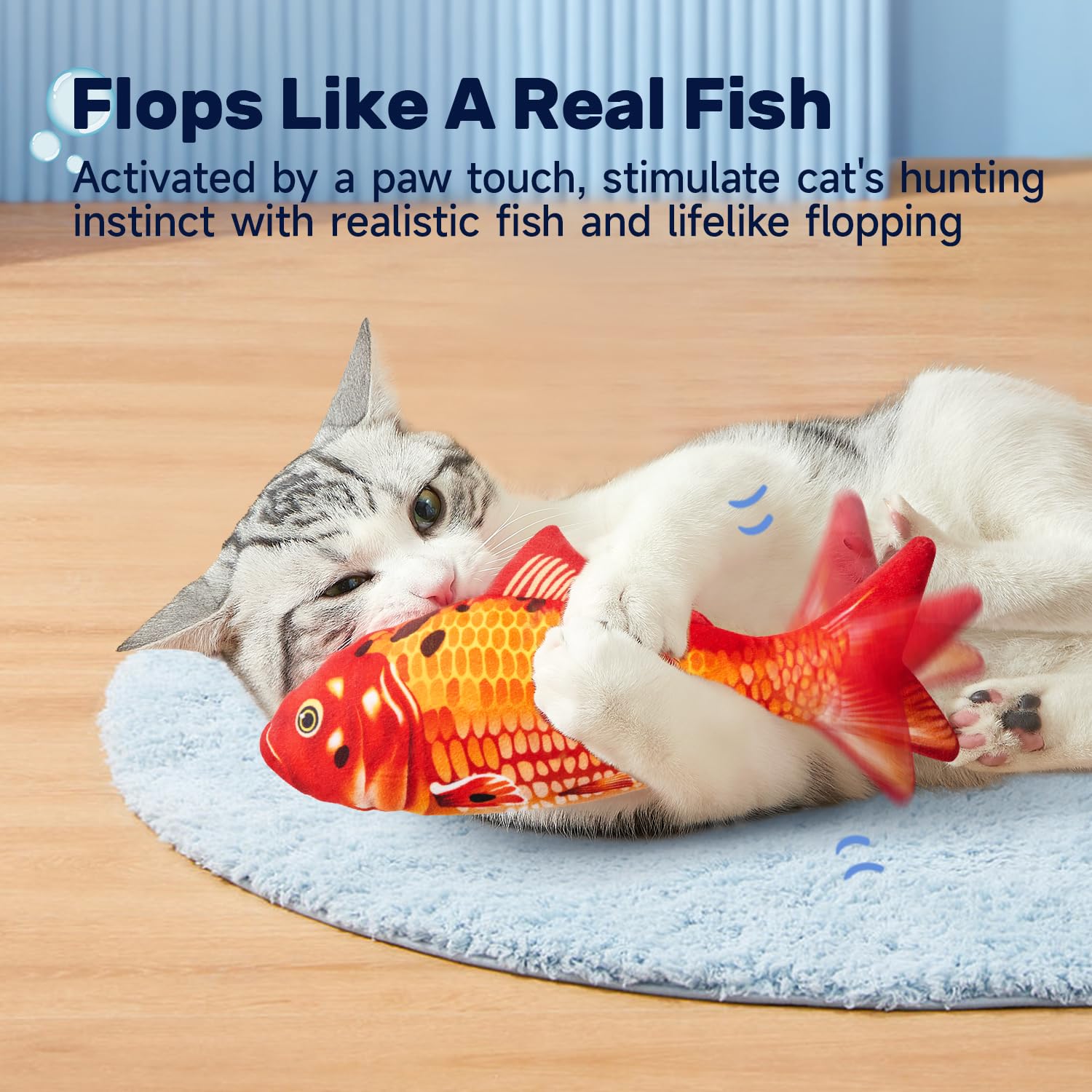 Snapklik.com : Floppy Fish Cat Toy, Interactive Flopping Moving Koi ...