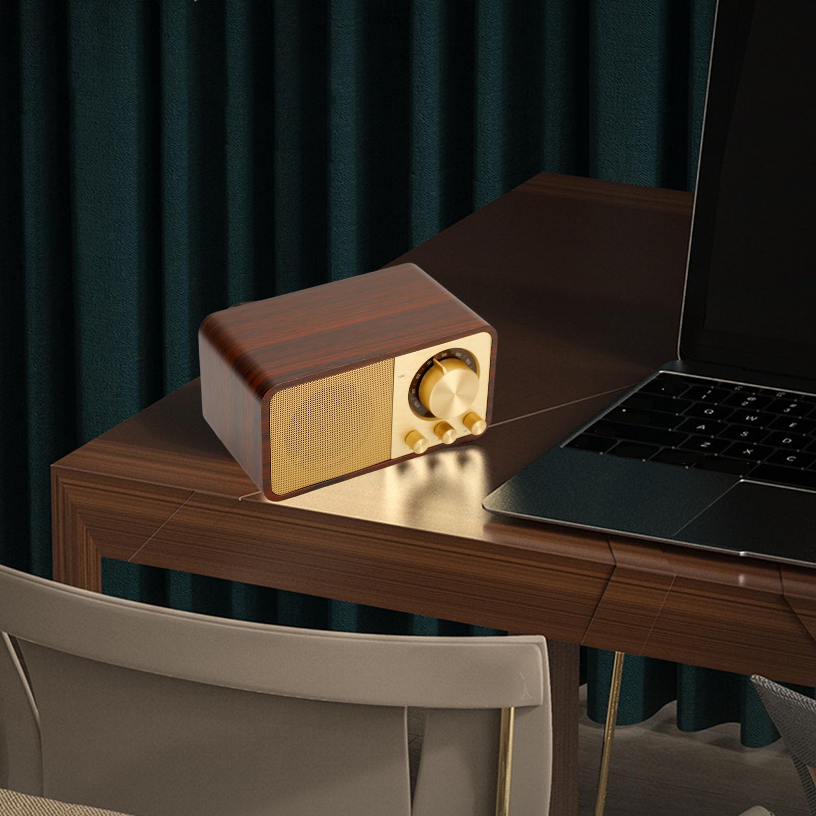Stylowe Mini Retro Drewno BT Wireless Vintage Głośnik Przezroczysty Dźwięk ść Przenośna Drewniana Głośnik do Kawiarni Restauracje, Sypialnia, z muzyką na świeżym powietrzu.