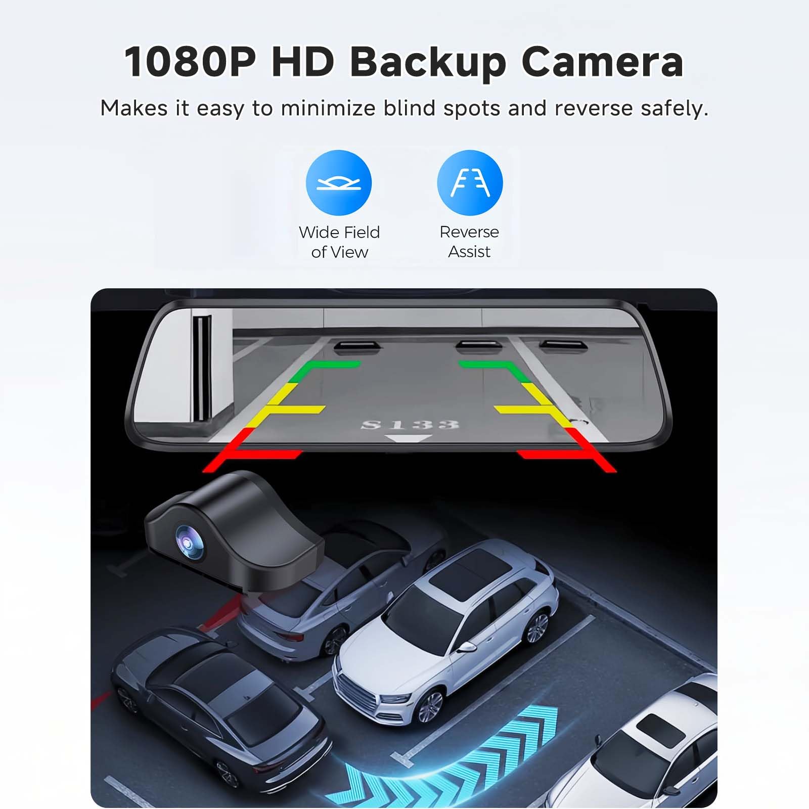 Amazon.com: 4K Mirror Dash Cam,Rear View Mirror Camera with WiFi