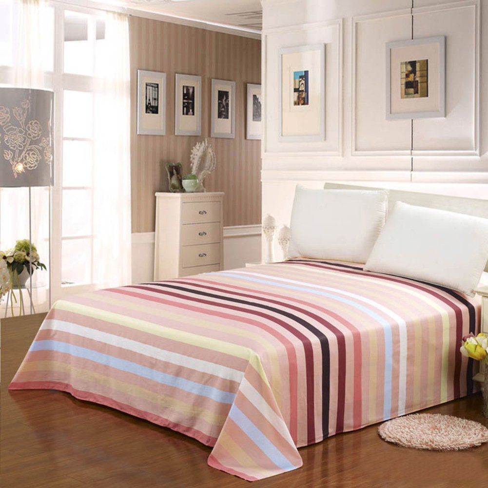 Draps en coton respirant 230x250cm contre la chaleur nocturne au lit