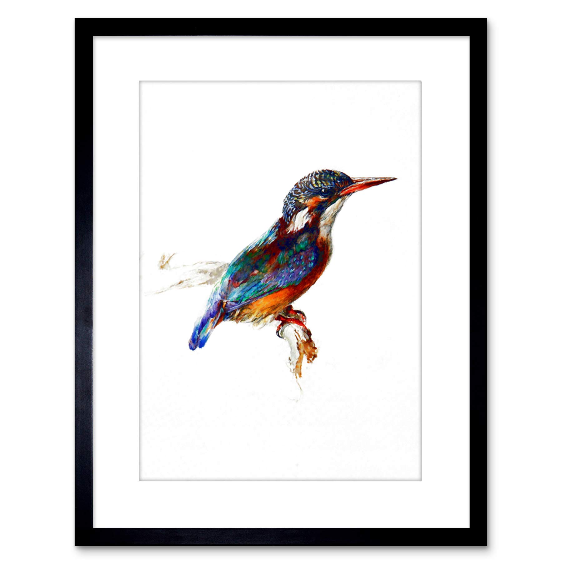 Wee Blue Coo PAINTING BIRD KINGFISHER RUSKIN FRAMED ART PRINT POSTER F97X12021