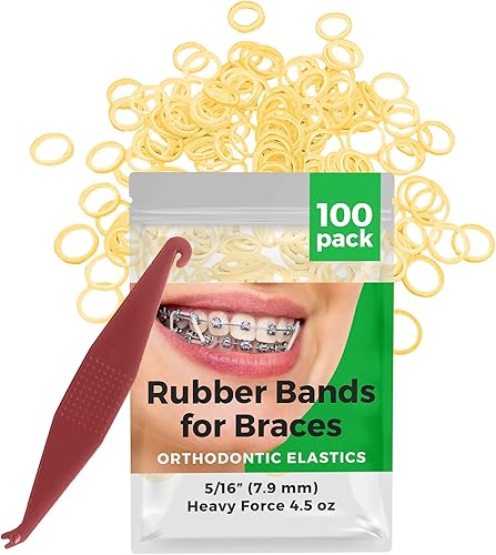 Bandas de goma elásticas ortodónticas de 516 pulgadas, paquete de 100, naturales, pesadas de 4.5 onzas, pequeñas bandas de goma para rastas para el