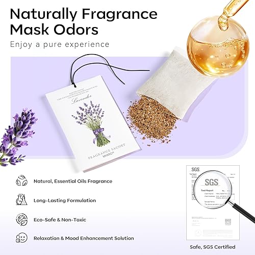 Miniatura 4 de MYARO Paquete de 12 sobres perfumados lilas para cajón y armario, bolsas de larga duración, ambientadores, bolsas de popurri de aromas frescos,