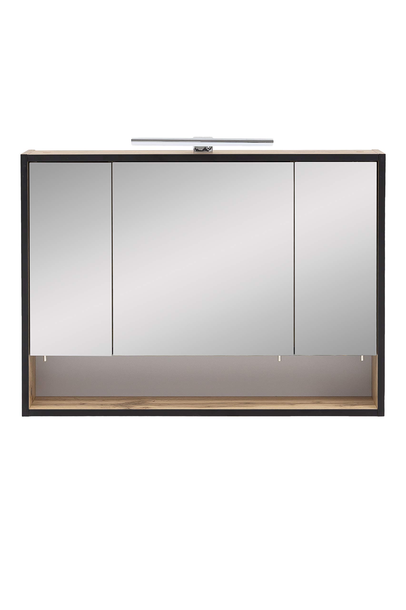 Schildmeyer MAX 141880 Armario con Espejo, decoración Roble rústico, 80 x 16 x 65,6 cm