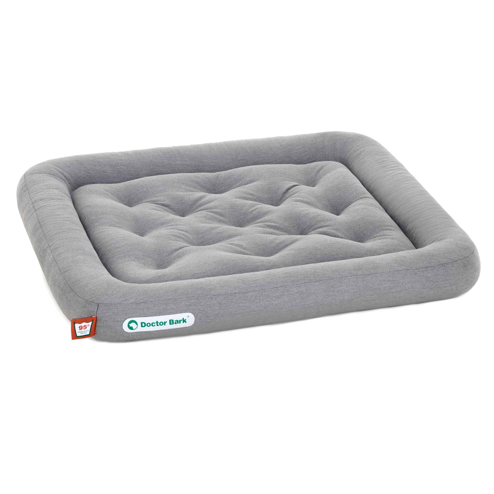 Doctor Bark Hundekissen - orthopädisches Hundebett, 95°C waschbar, hygienisch, robust & bequem (M - 75x65 cm, Hellgrau)