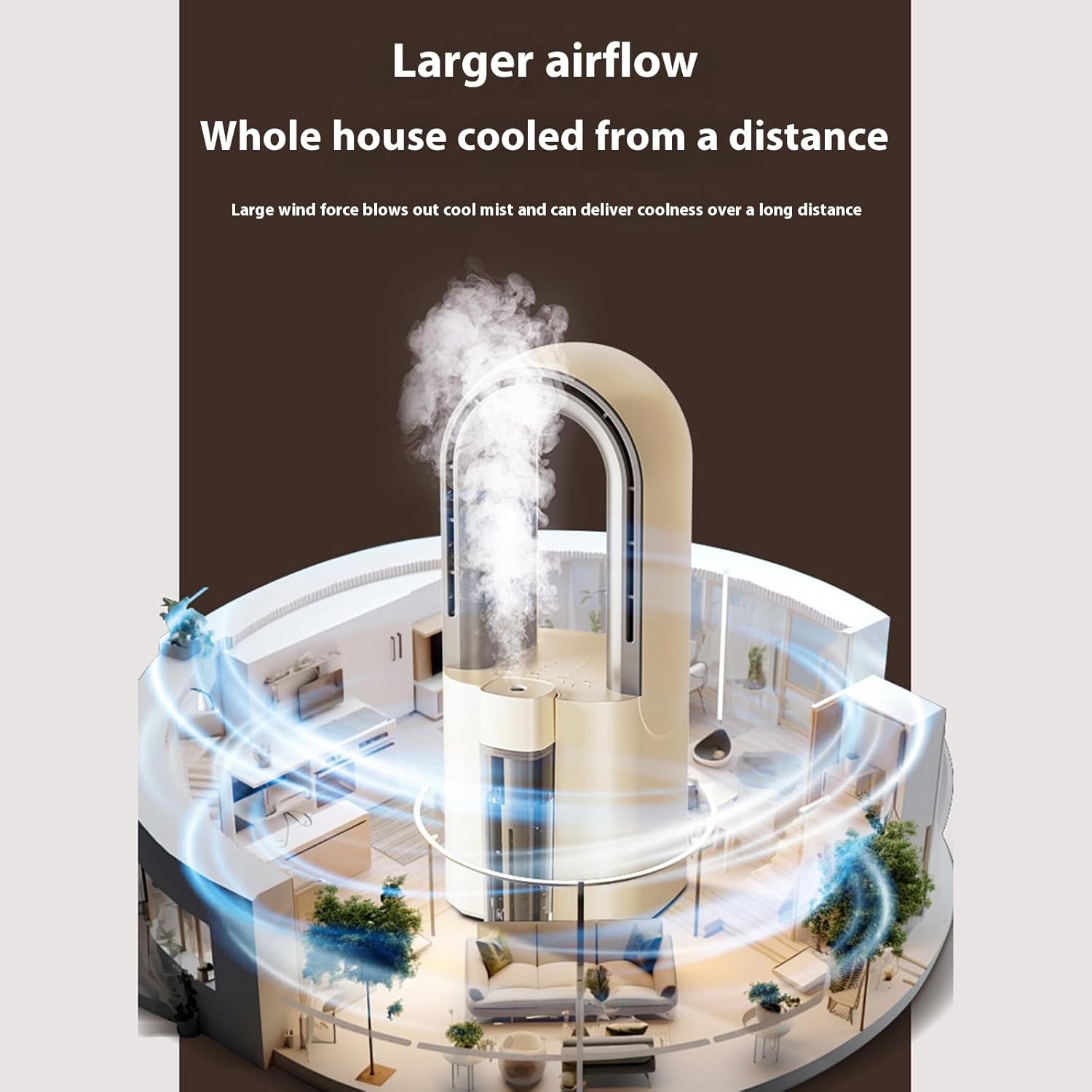 Desktop Air Coolers Portable Unit Bladeless Fan 3 Speed Cooling Fan 10 Hour Timer Quiet Desk Fan For Room Bedroom Use