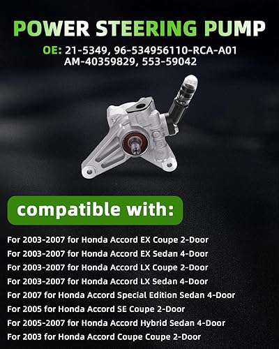 Miniatura 1016 de SCITOO Bomba de dirección asistida compatible para 2005 para Saab 9-2X 2.0L, 2006 para Saab 9-2X 2.5L, 2004-2005 para Subaru Impreza 2.0L, 21-5396