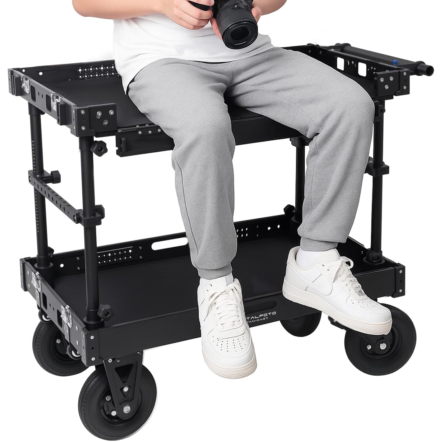 DF DIGITALFOTO TITAN Carrello per Videoproiezione per Filmmaker/Fotografi/Studio,300kg Portata Postazione di Lavoro Professionale sul Set per Riporre e Spostare le Attrezzature in Modo Sicuro