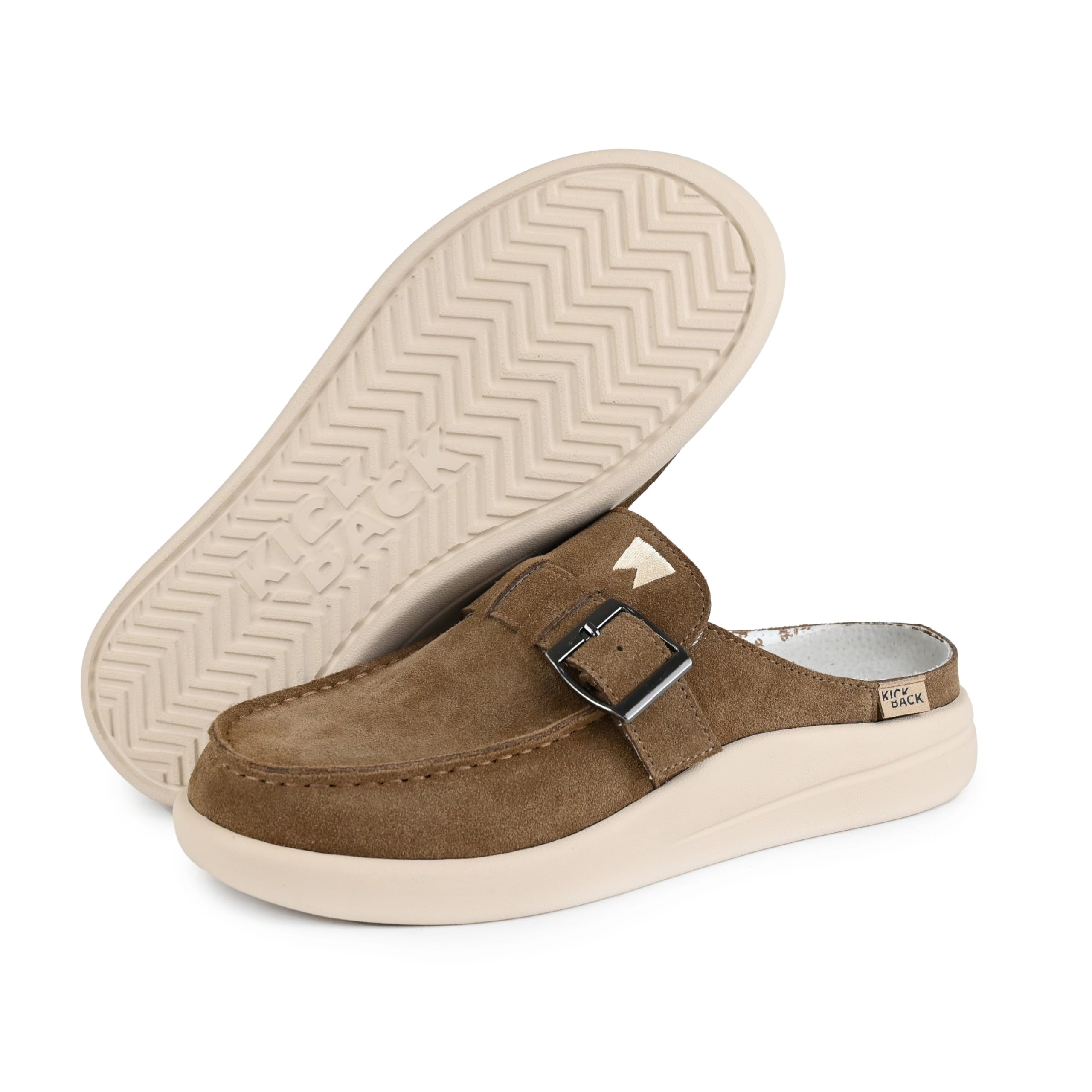 Kickback Frenchy Mocassins Slip‑on en Daim pour Femme – Penny Mule Légère avec Semelle Antidérapante et Semelle Orthopédique Amortissante – Chaussures Smart Casual d’Été