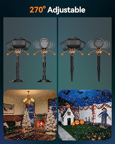 Miniatura 6 de Proyector láser de Navidad, luz láser RGB con control remoto RF, temporizador, decoraciones de Navidad, proyector de regalo de vacaciones para