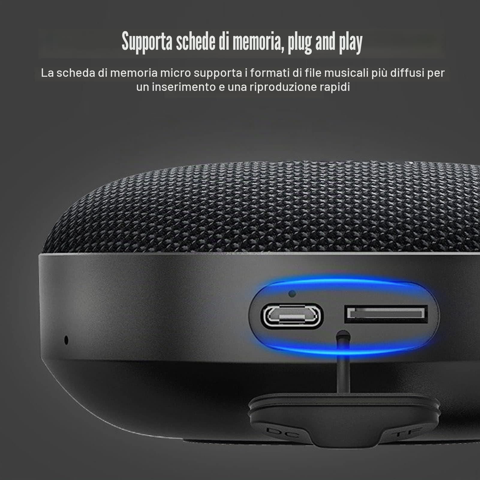 Altoparlante Bluetooth Portatile per Bici, Altoparlante HiFi Stereo Esterno Impermeabile IP67 con Supporto per Bici, Altoparlante Wireless Indossabile per Ciclismo, Equitazione, Escursionismo,(Nero)
