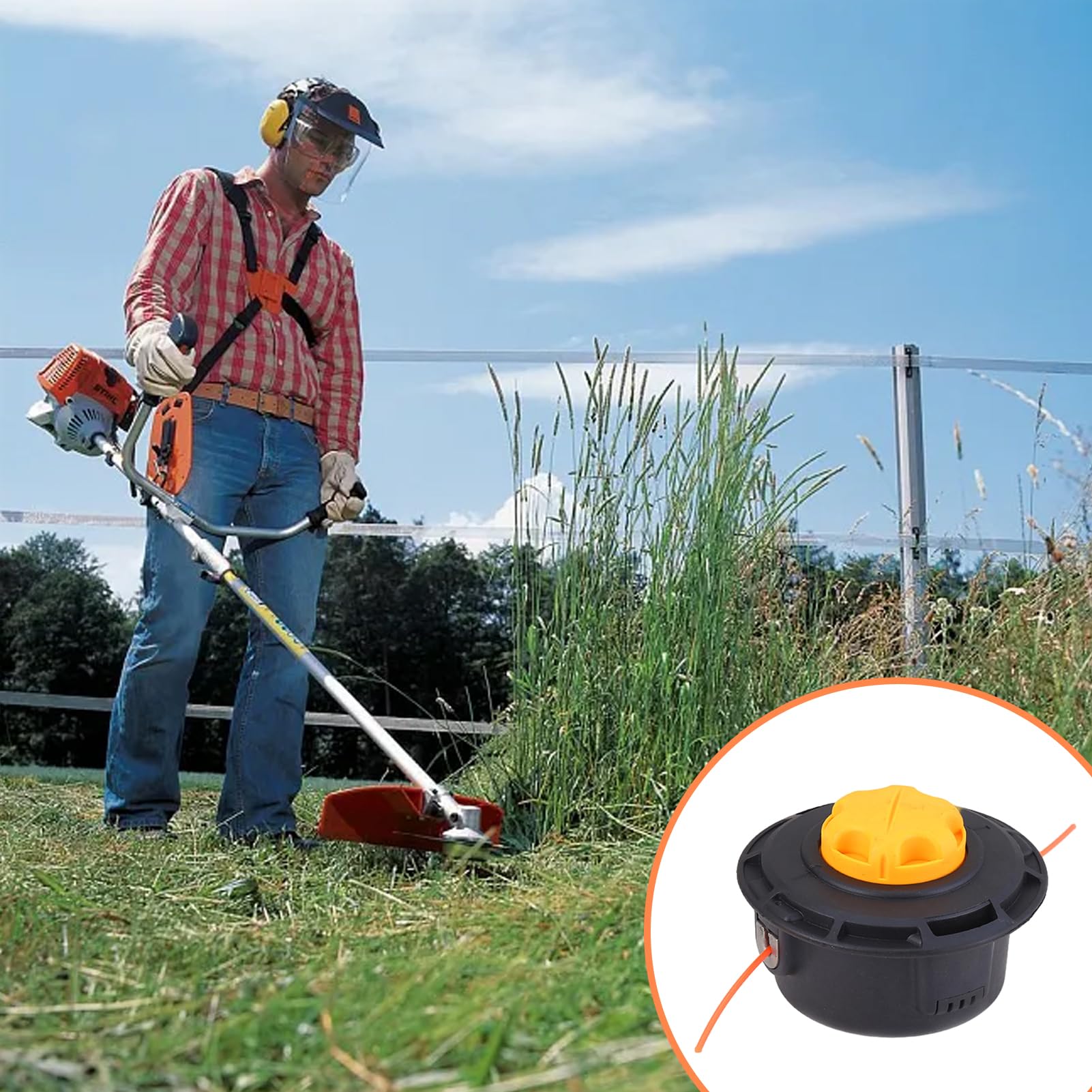 Testina per decespugliatore, accessorio per tosaerba, testa di fieno automatica on-line senza rimozione, testina di ricambio universale, per tosaerba