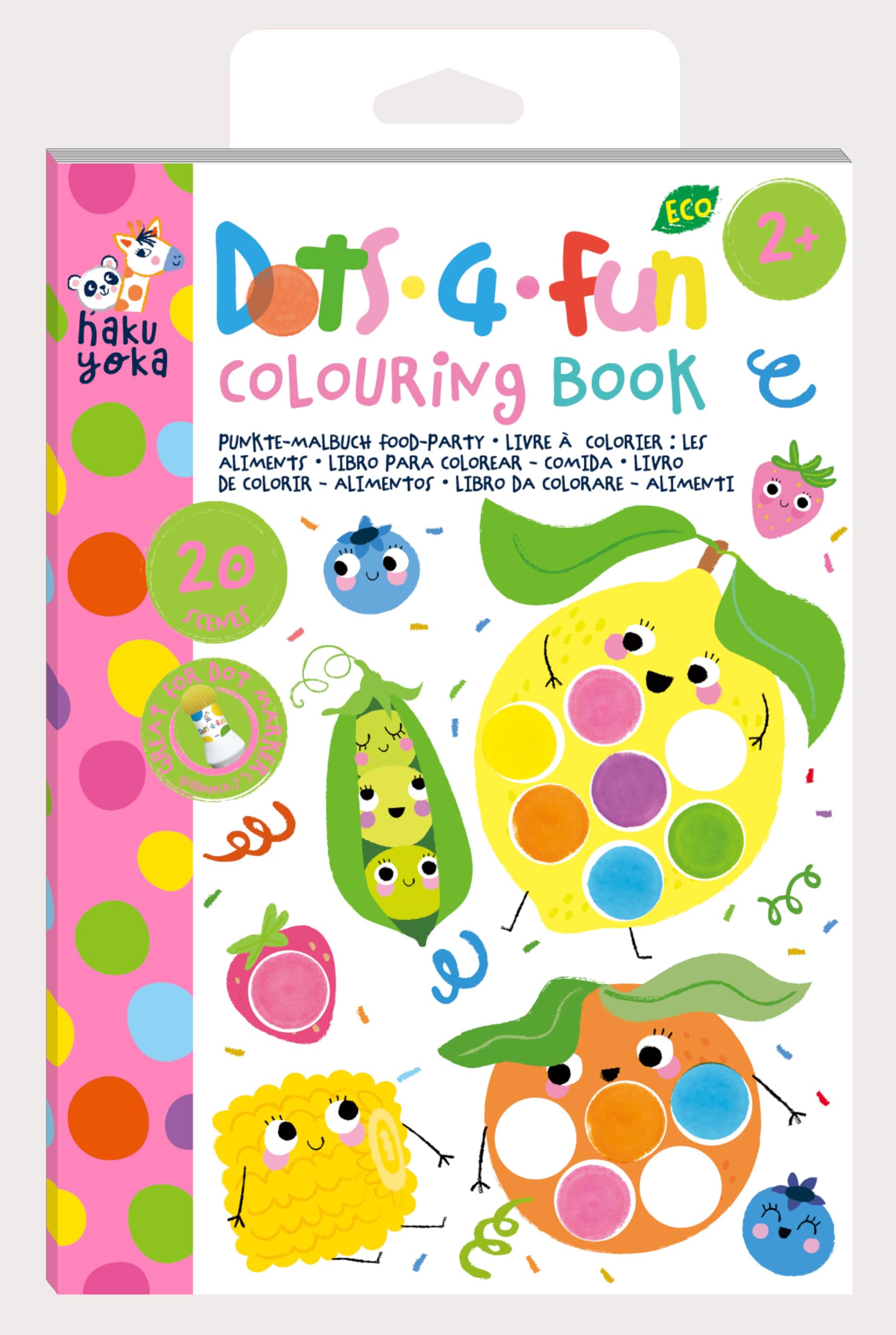 Avenir Haku Yoka Dots4Fun Colouring Book Food Party
