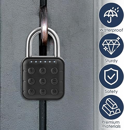 Miniatura 4 de Cerradura de combinación inteligente para casillero con contraseña de 6 dígitos, candado digital de código de aleación de aluminio, bloqueo