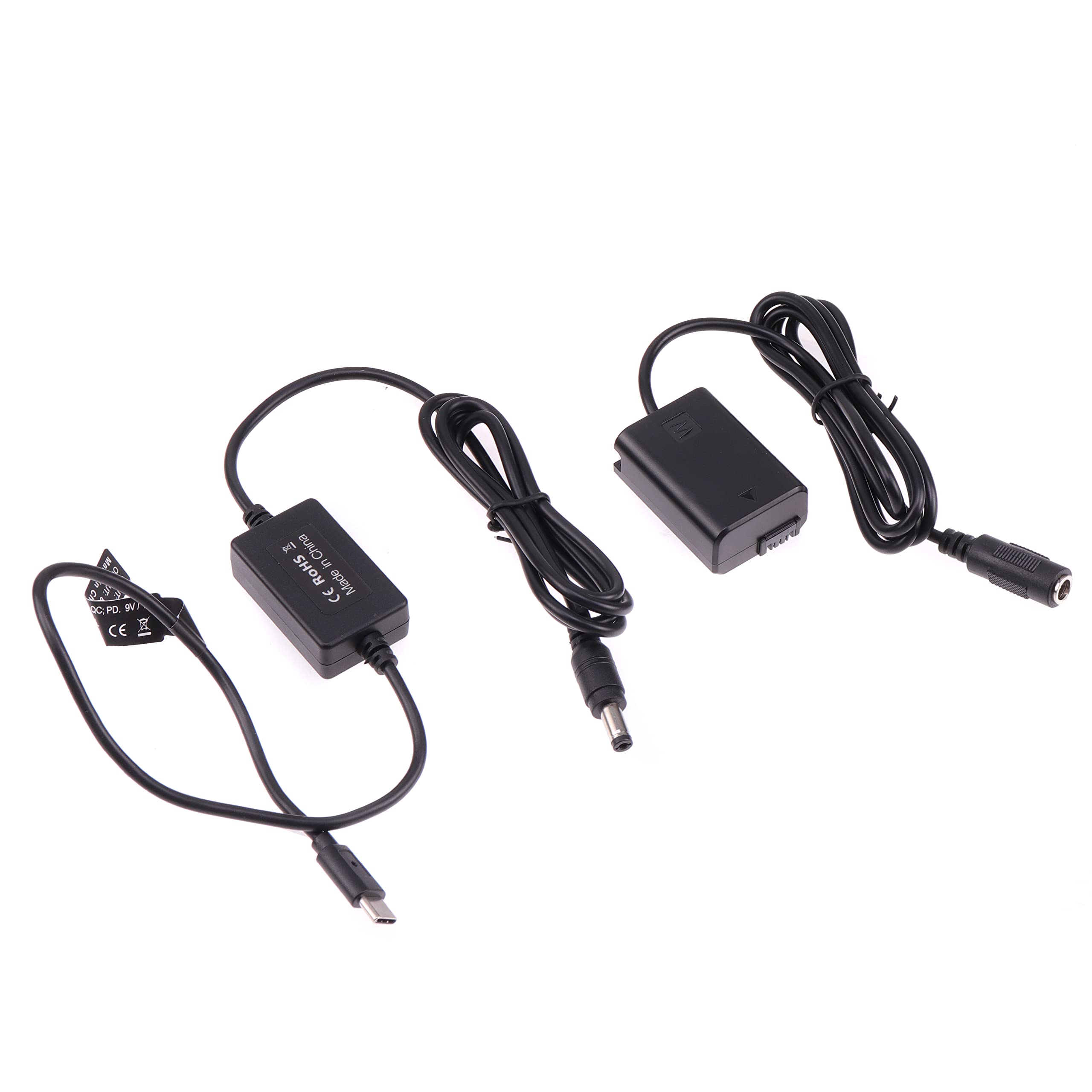 Hersmay Decoded NP-FW50 Dummy Battery Adapter +Tipo C Cavo per Sony ZV-E10 A7 A7R A7S A7M A7II A7S2 A7M2 A7R2 A6500 A6400 A6300 DSLR Camera