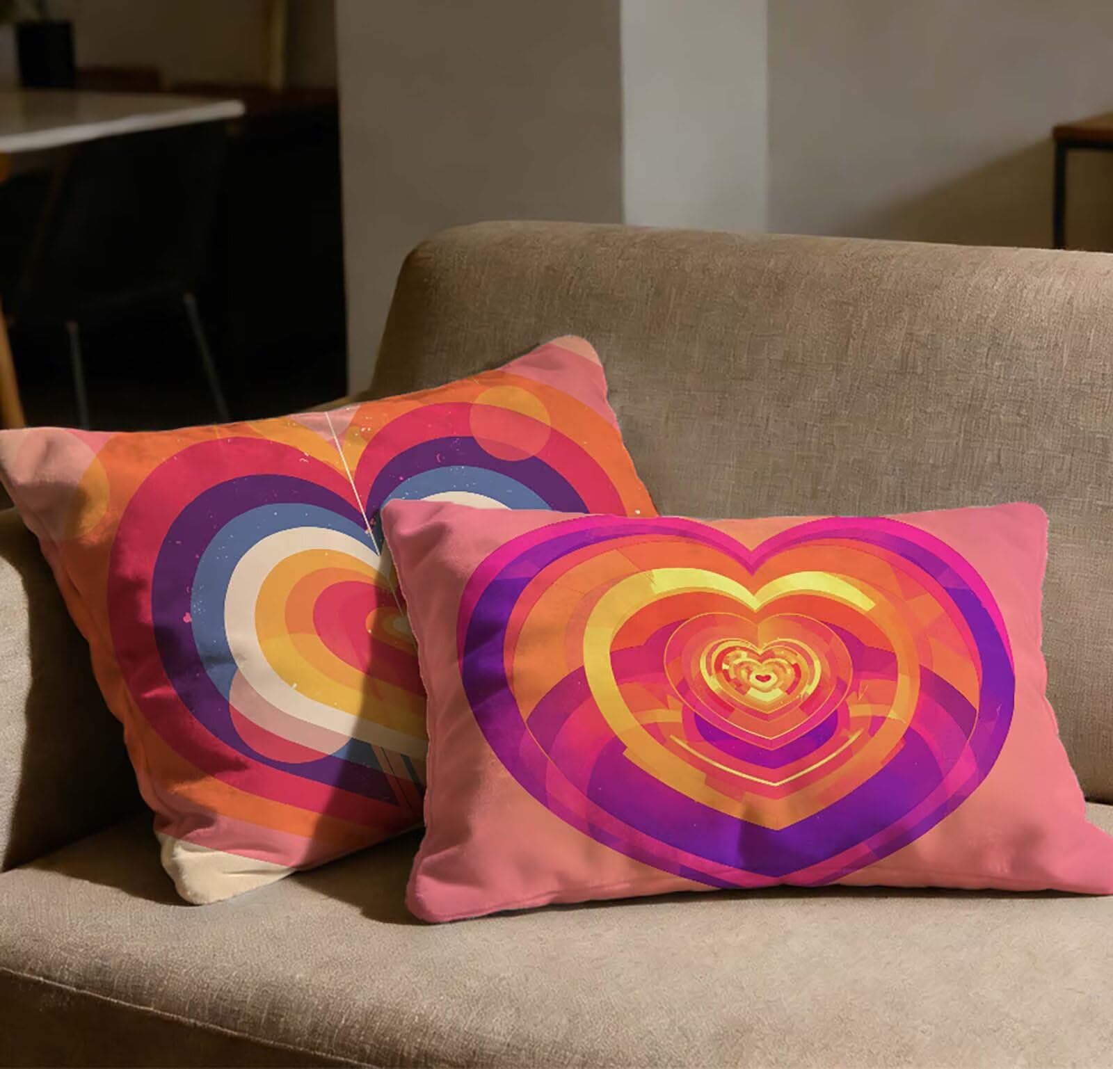 Taie oreiller 50x70 rose lot de 2 en velours rectangulaire design O-538C