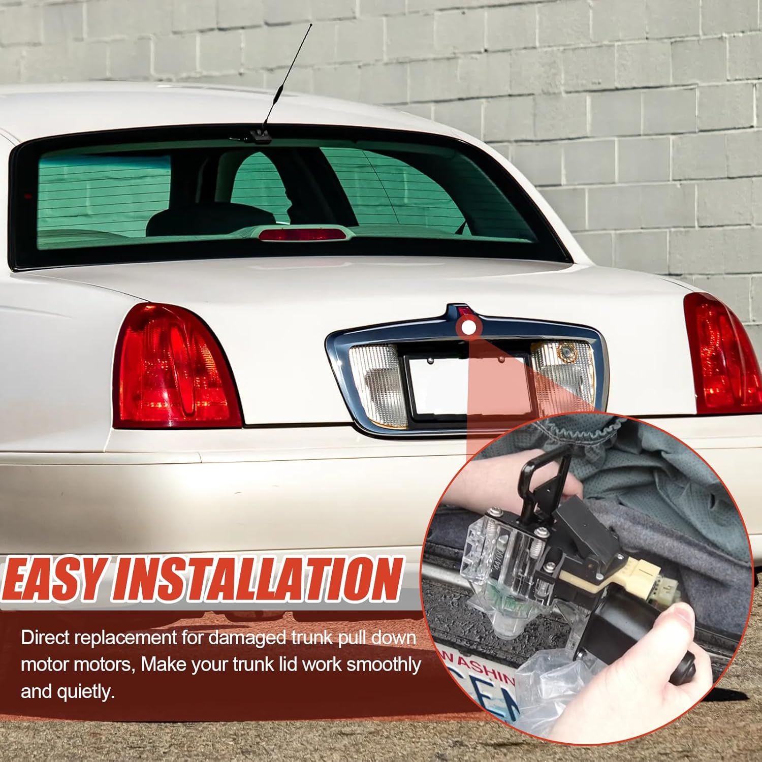 747-002 Trunk Pull Down Motor Compatible with 1994-2002 Lincoln Town Car, 1994 Lincoln Continental, Rear Trunk Lid Release Tailgate Lock Motor Actuator, Replace 747002