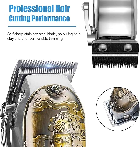 Miniatura 10 de Suttik Juego de recortadora de barba profesional y afeitadoras eléctricas para hombres, recortadora de pelo para hombres, kit de corte eléctrico con