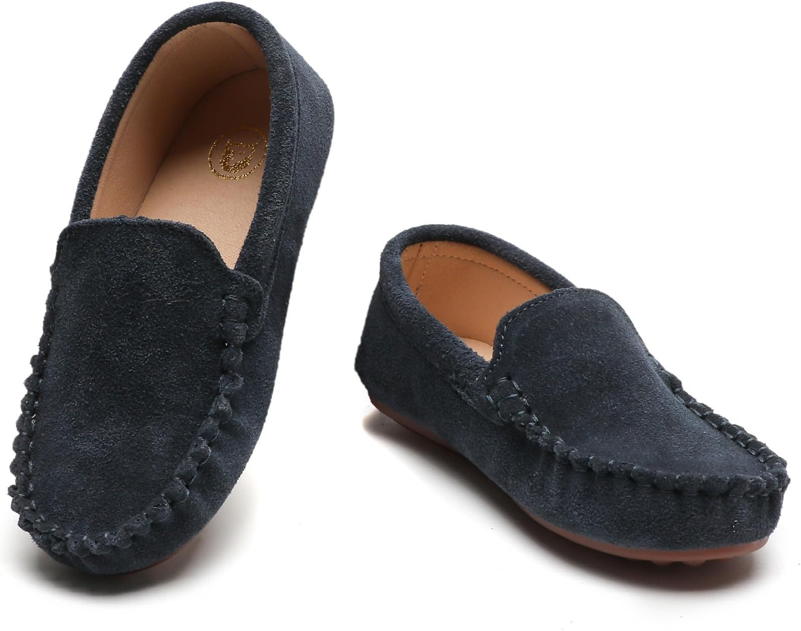 Toddler Little Kid Boys Girls Soft Suede Leather Slip On Flat Boat Dress Shoes Wedding Church Oxford Shoes Loafers