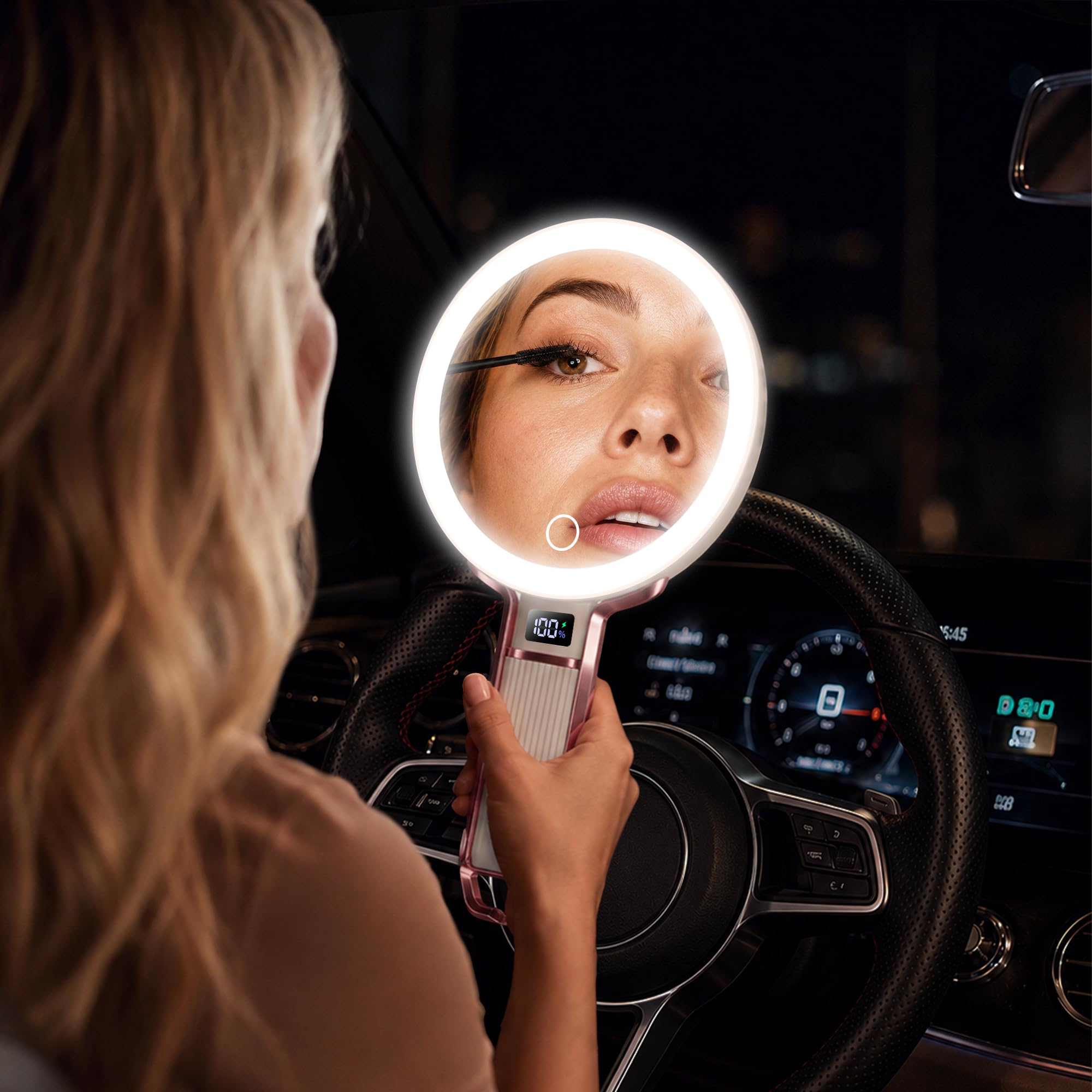 Travel Makeup Mirror with Lights - Adjustable & Portable -11