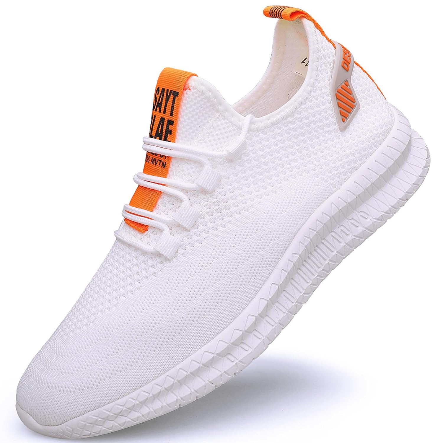 Mens Tennis Shoes Running Walking Gym Sneakers Slip on Workout Athletic Breathable Jogging Sport Casual Shoe White Size