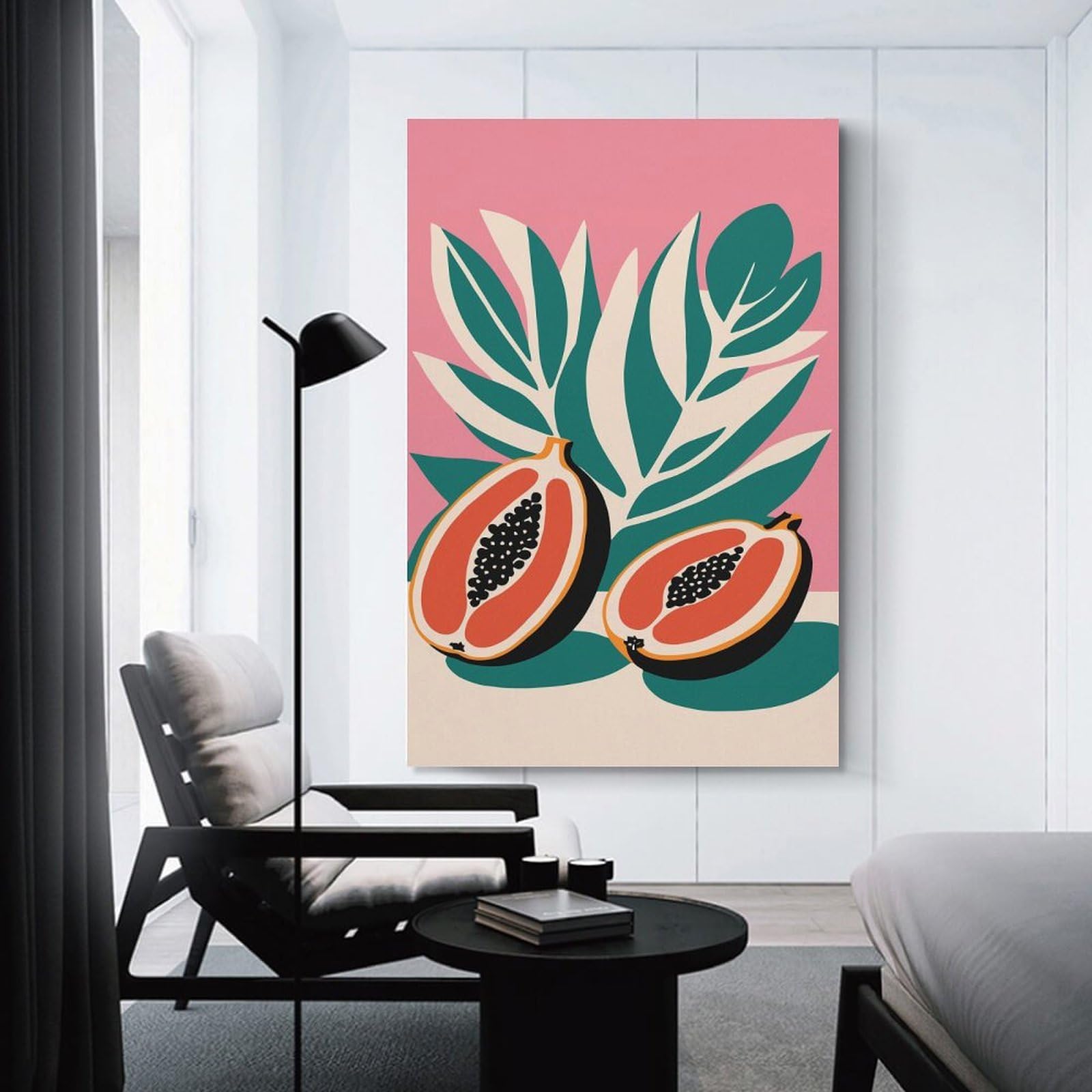 Junmoney Retro Tropical Fruit Canvas Wall Picture, 12x18inch(30x45cm), for Sofa Walls, Lounge Or Home Corners, Modern Wall Decor for Cosy Interiors